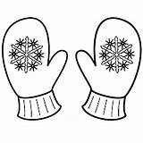 Mittens Coloring Snowflake Pages Winter Clipart Mitten Printable Cute Christmas Kids Drawing Sheets Template Color Gloves Snowflakes Kindergarten Colouring Clip sketch template
