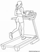 Treadmill Coloring Pages Kids sketch template