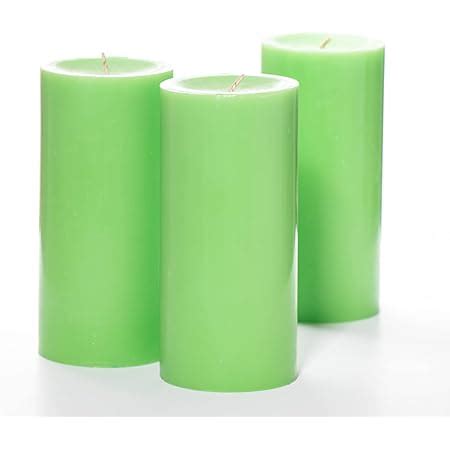 amazoncom richland set   light green pillar candles