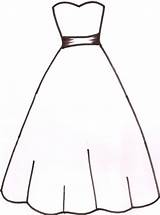 Dress Coloring Pages Wedding Clipart Template Easy Drawing Outline Cut Blank Paper Dresses Clip Clothes Designs Printable Purple Cliparts Kids sketch template