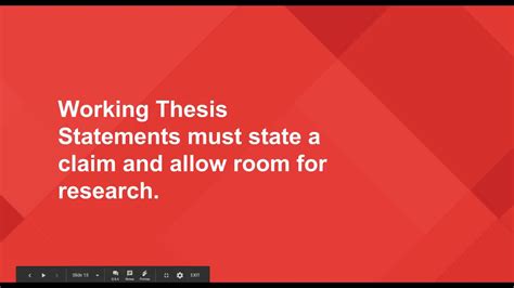 working thesis statements youtube