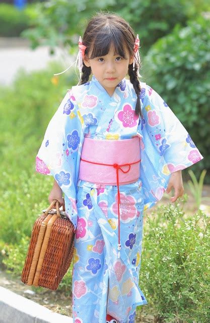 pink japanese baby girl kimono robe cute kid yukata  belt