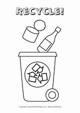 Recycle Colouring Bin Pages Recycling Coloring Worksheets Kids Clipart Printable Sheets Activities Bins Color Children Poster Reuse Activityvillage Cartoon Symbol sketch template