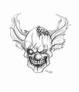 Easy Clown Scary Drawing Evil Skull Draw Creepy Clowns Zombie Drawings Gangster Coloring Pages Way Clipart Horror Insane Getdrawings Crown sketch template
