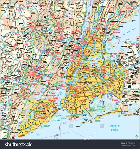 york  york area map stock vector royalty