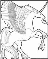 Coloring Unicorn Pages Realistic Rainbow Pegasus Printable Unicorns Colouring Detailed Book Sheets Print Animal Horse Licorne Coloriage Drawing Color Mystical sketch template