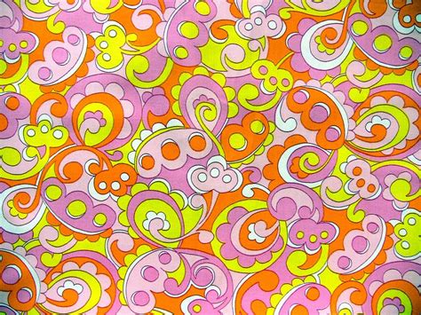 vintage 60 s mod psychedelic print cotton fabric etsy psychedelic