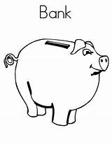 Piggy Bank Coloring Draw Clipart sketch template