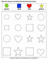 Shapes Worksheets Shape Color Identify Worksheet Preschool Kindergarten Choose Board Activity Activities Turtle Diary Preschoolers Coloring Printable Kids sketch template
