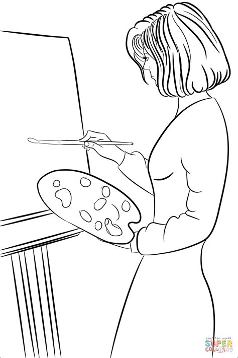 artist coloring page  printable coloring pages