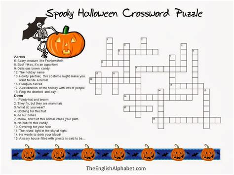 halloween crossword printable medium level