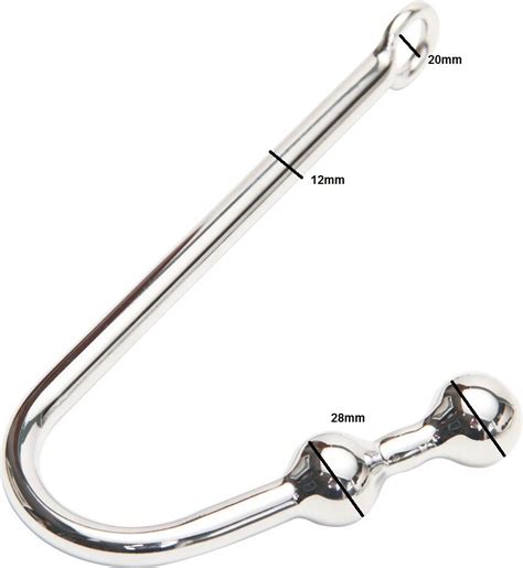 201 male metal anal hook with 2 balls anal plug butt anal sex toys
