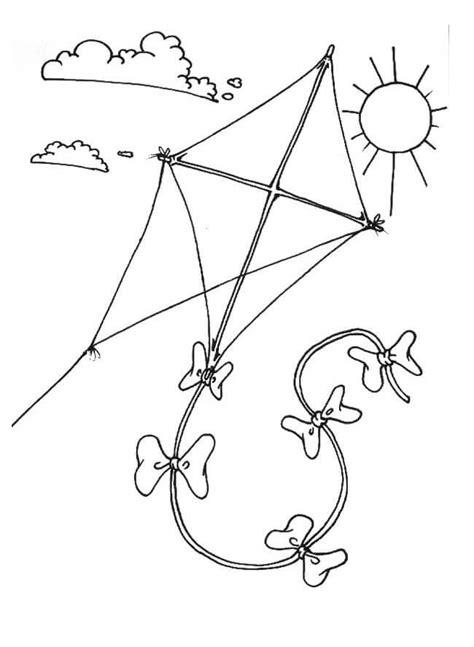kite coloring page  printable coloring pages  kids