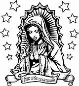 Guadalupe Chicano Virgen Vierge Chicanos Tattooskid Madonne Virgencita Chrétien Créatifs Noël Loisirs Naissance Lapiz Negro Silueta sketch template