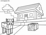 Minecraft Coloring House Pages Colouring Printable Houses Colorings Ws Print sketch template