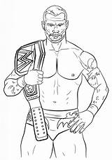 Randy Orton Luchadores Reigns Seth Rollins Everfreecoloring Colorironline Categorieën Goldberg Mysterio sketch template