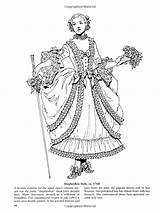 Rococo Dover French Colouring Fashions sketch template