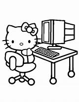 Computer Coloring Pages Hello Kitty Kids sketch template
