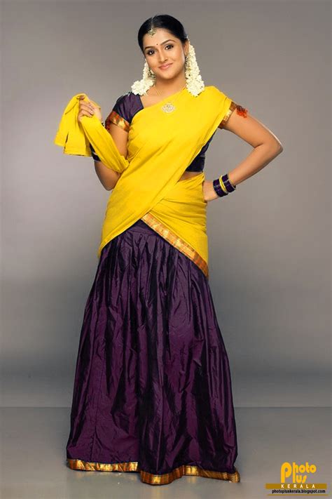 ramya nambeesan malayalm cute actress in yellow half saree hq photos