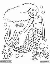 Mermaids Afro sketch template