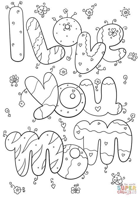 love  mom coloring page  printable coloring pages doodles