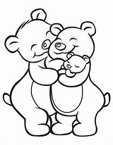 Coloring Pages Bear Mothers Printable Family Mother Kids Mom Clip Sheets Easy Sheknows Clipart Cards Cliparts Bears Arbor Drawing Cartoon sketch template