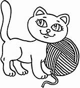 Yarn Cat Coloring Kitty Pages Play Kitten Color July 4th Printable Kidsplaycolor Getcolorings Choose Board sketch template