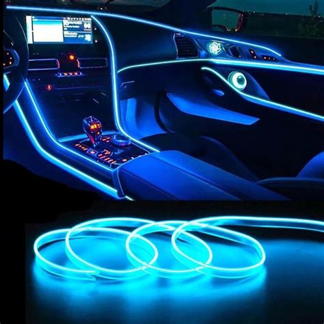 1m 2m 3m 5m car interior lighting decorative lamp el wiring neon strip