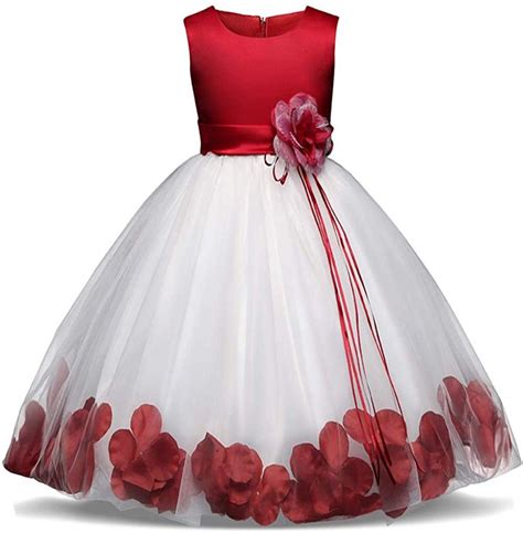 amazoncom nnjxd girl tutu flower petals bow bridal dress  toddler girl size   years big