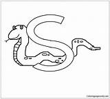 Letter Snake Preschool Color Pages Coloring Print sketch template