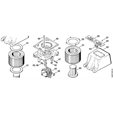 stihl ts  disc cutter ts parts diagram  filter housing