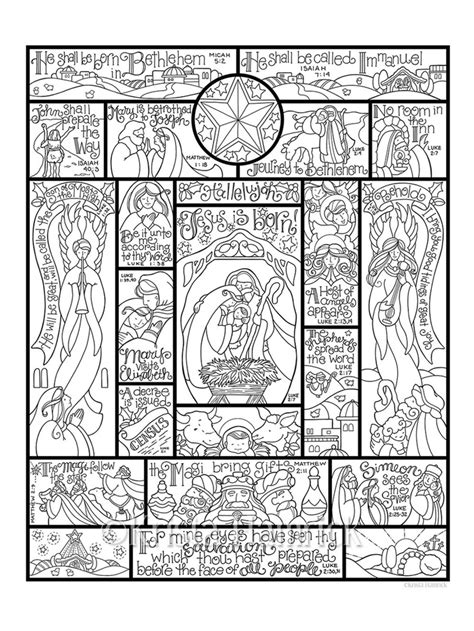 story   nativity coloring page   sizes  etsy