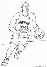 Coloring Kobe Bryant Nba Pages Printable Los Color Angeles James Lebron Curry Lakers Basketball Sport Stephen Drawing Sports Jordan Print sketch template