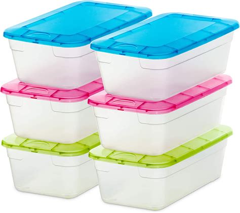 Decorrack 6 Clear Plastic Storage Containers