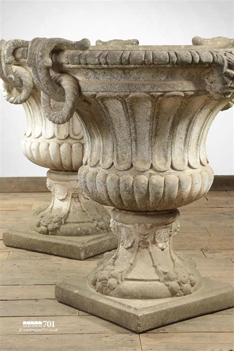 magnificent pair  large classic decorative garden urns