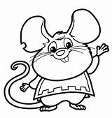 Mouse Cartoon Pages Cliparts Coloring Cute Colouring Mice Preschool sketch template