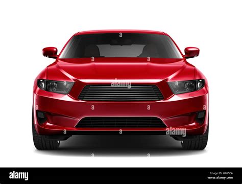 red generic car front view stock photo alamy