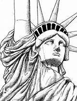 Statue Liberty Drawing York Coloring Drawings Easy Pages Sketches Adult Cartoon La Liberté Beautiful Step Head Skyline Printable Getdrawings Life sketch template
