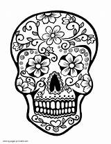 Skull Coloring Pages Adults Sugar Printable Print Skulls Adult Look Other sketch template