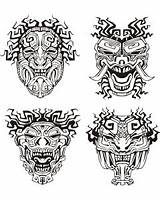 Mayan Coloring Aztec Mask Inca Pages Incas Mayans Adult Adults Inspiration Aztecs Sketch Calendar Printable Color Justcolor Masks Tattoo Vector sketch template