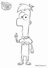 Ferb Phineas Fletcher Adults sketch template