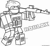 Coloring Roblox Pages Printable Bandit Weapon Backpac Print sketch template
