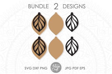 leather earring template graphic  artisan craft svg creative fabrica