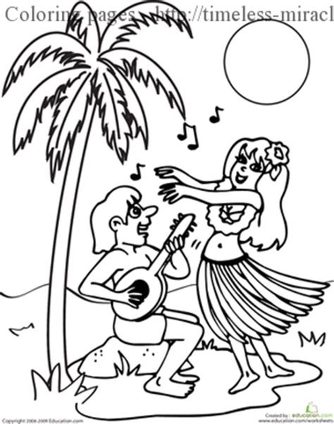 hula girl coloring page