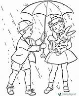 Spring Coloring Pages Easter Printable Kids Colour Sheets Rain Bunny Colouring Girl Vintage Help Umbrella Kid Rabbit Printing Adults Book sketch template