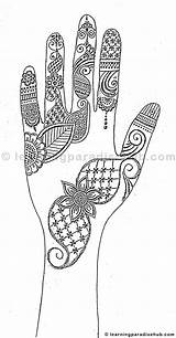 Hand Mehndi Right Simple Designs sketch template
