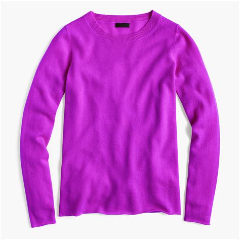 jcrew italian cashmere long sleeve  shirt  purple lyst