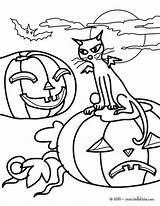 Coloring Pages Cat Winged Cats Getcolorings Print Color Pumpkins Halloween Getdrawings Pumpkin Hellokids sketch template