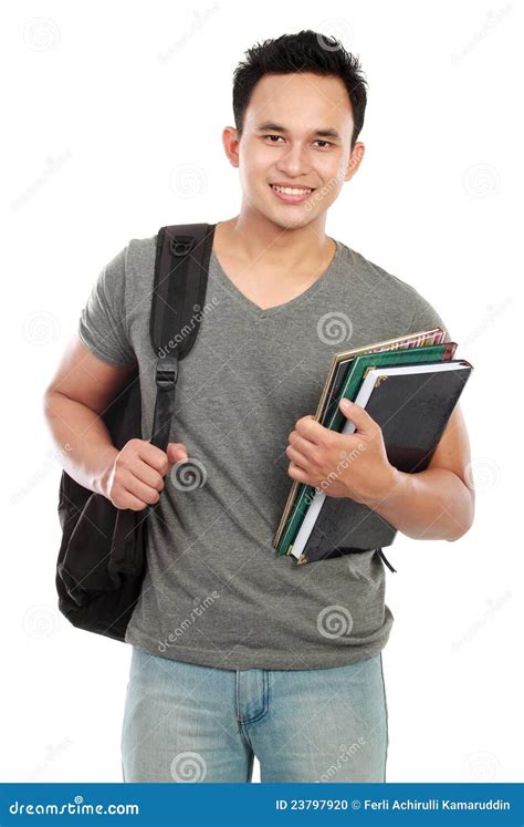 college student isolated  white background stock photo image
