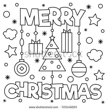 merry christmas coloring page vector illustration merry christmas